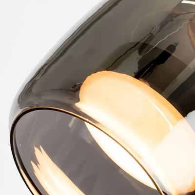 Vetro Moderne mundgeblasene Pendelleuchte – Rauchglas- und Metallakzent für Kücheninsel