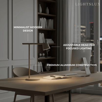 Minimalist Adjustable Table Lamp — Opal Acrylic 