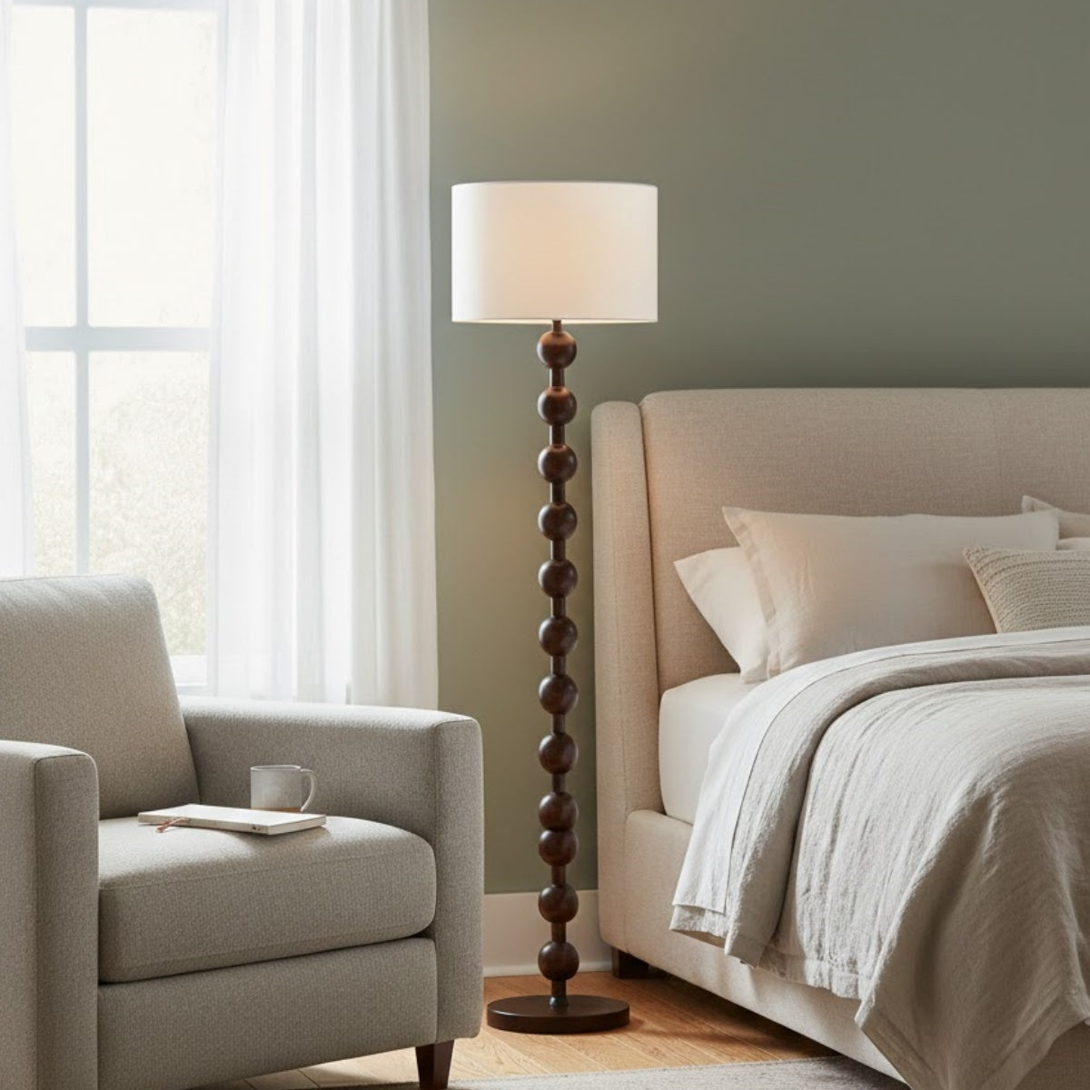 Solid Ash Wood Floor Lamp 