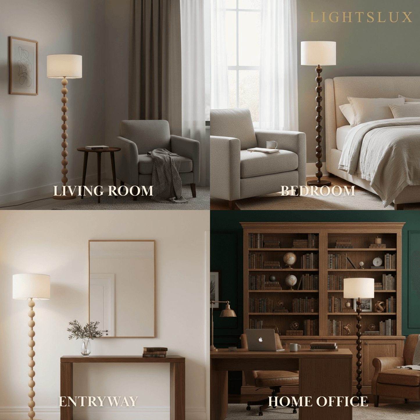 Solid Ash Wood Floor Lamp 