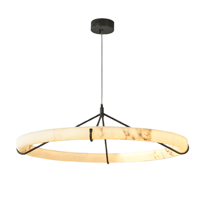 Modern Alabaster Ring Pendant Lamp 
