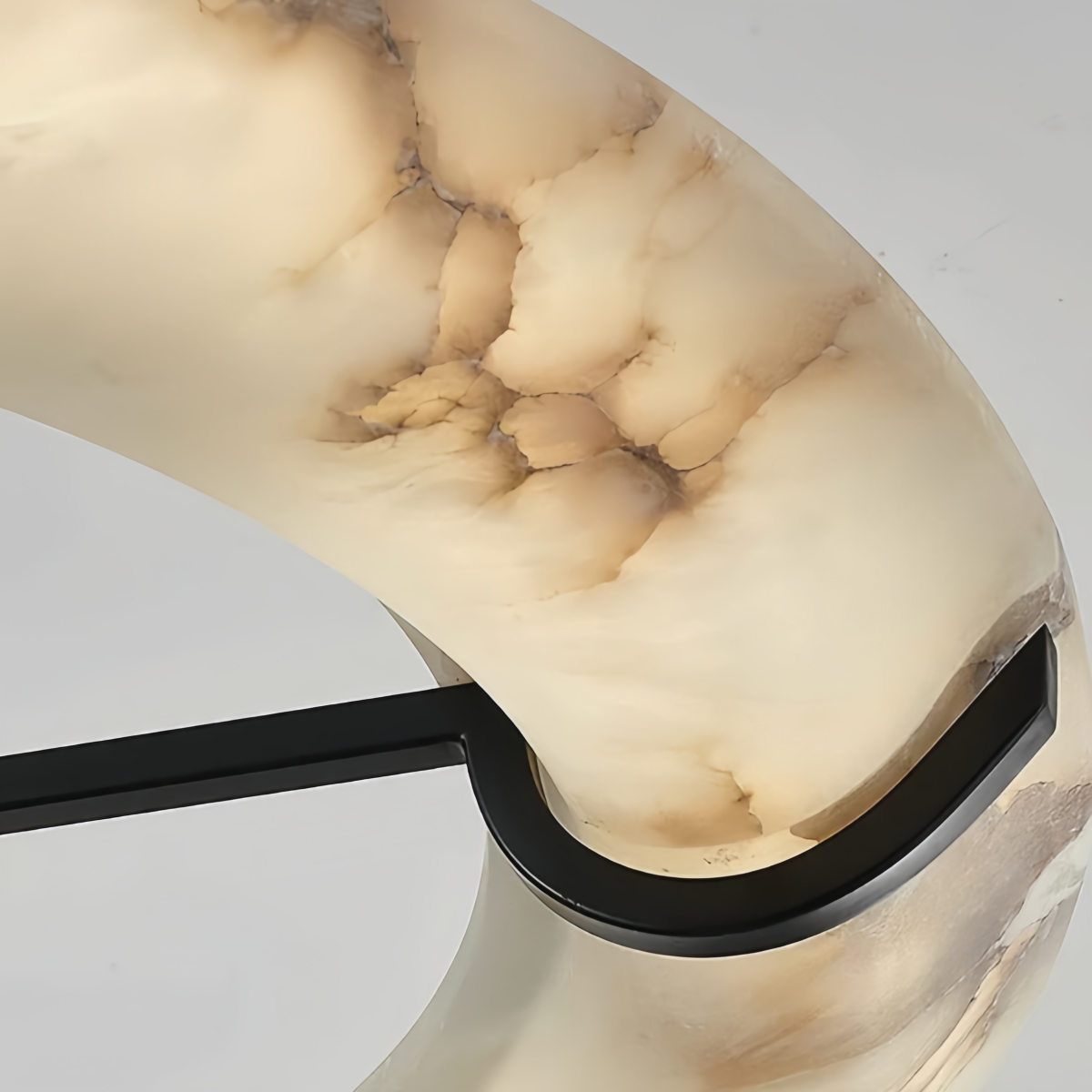Modern Alabaster Ring Pendant Lamp 
