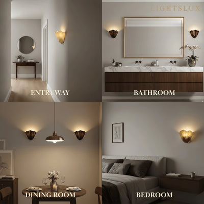Organic Sculptural Wall Light — Petal-Form Earthy Tone