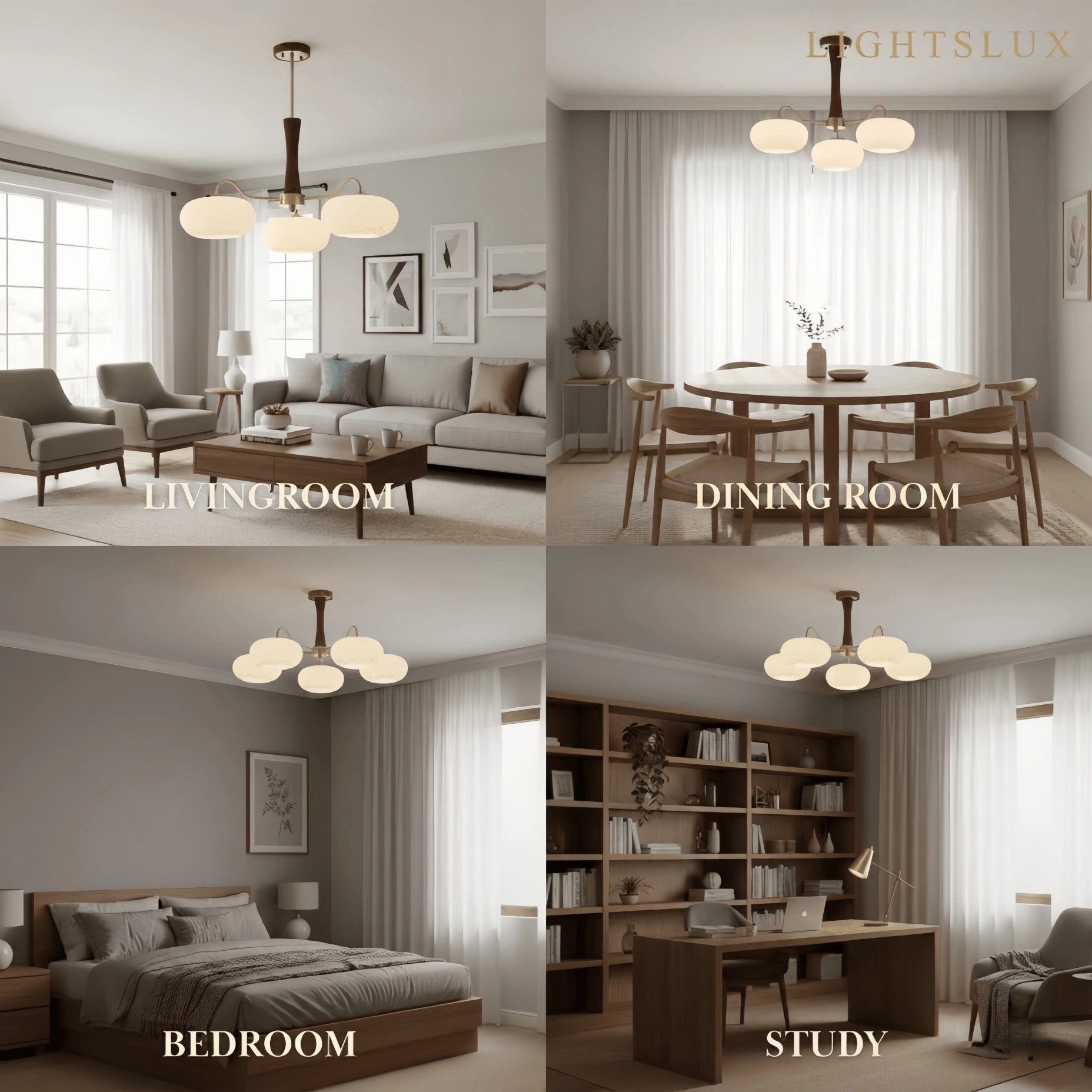 Modern Moon Pendant Light – Mulberry Silk White