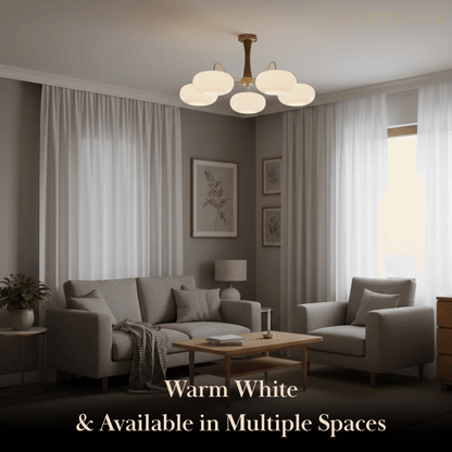 Pendant Light – Mulberry Silk White Globe Ceiling Lamp for Living Room