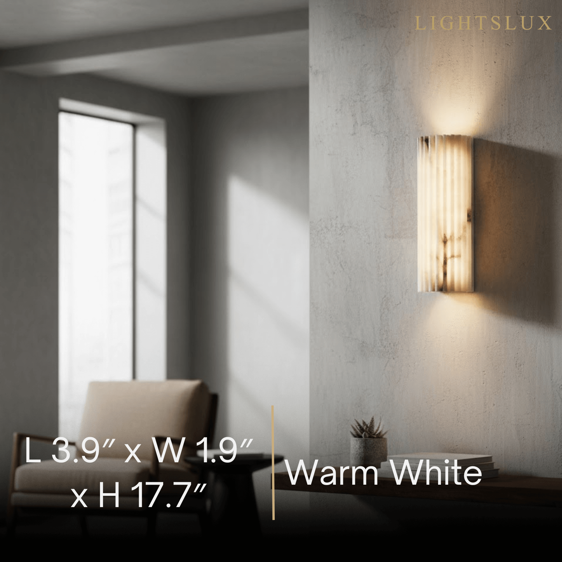 Modern Alabaster Wall Light – White Natural Stone LED Wall Lamp for Living Room