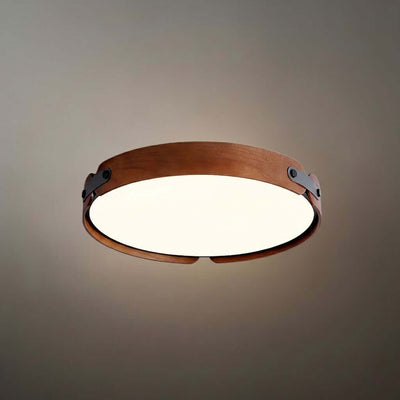 Wabi-Sabi Wood Ceiling Light – Modern LED Flush Mount Lamp 