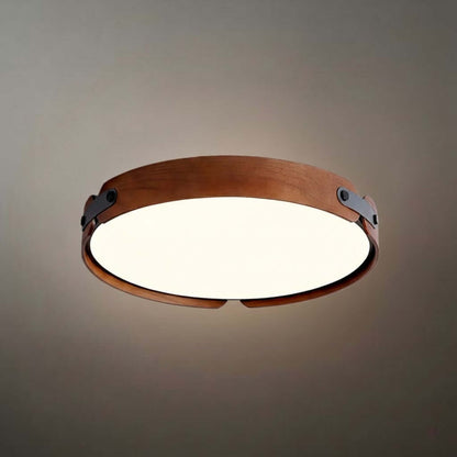 Wabi-Sabi Wood Ceiling Light – Modern LED Flush Mount Lamp 