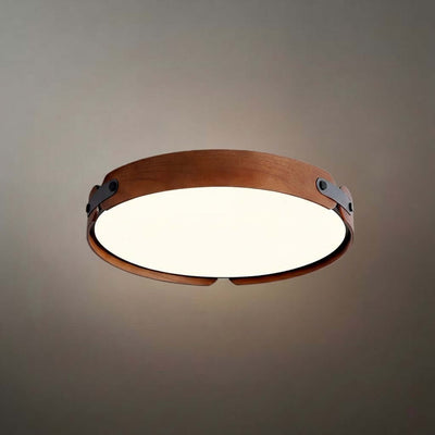 Wabi-Sabi Wood Ceiling Light – Modern LED Flush Mount Lamp 