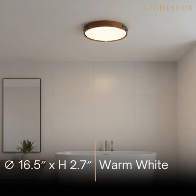 Wabi-Sabi Wood Ceiling Light – Modern LED Flush Mount Lamp 