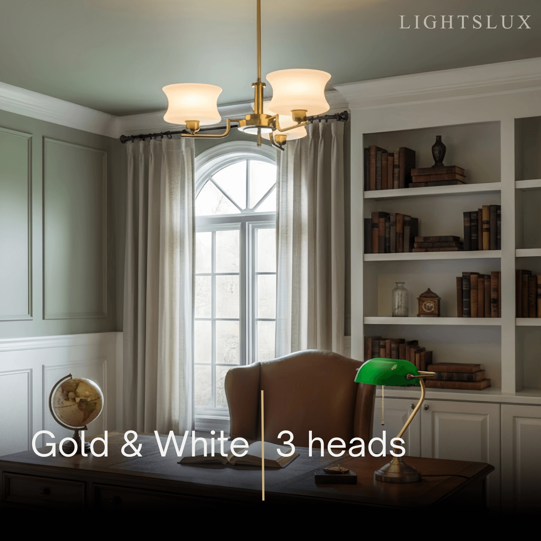 Vintage Chandelier – Gold or Chrome Glass Ceiling Light