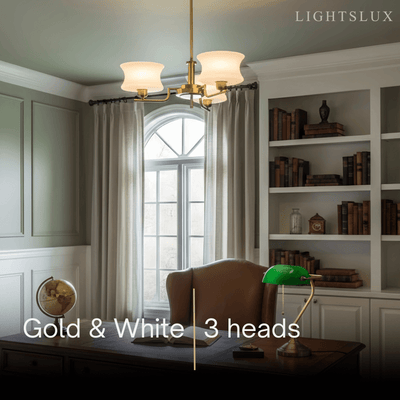 Vintage Chandelier – Gold or Chrome Glass Ceiling Light