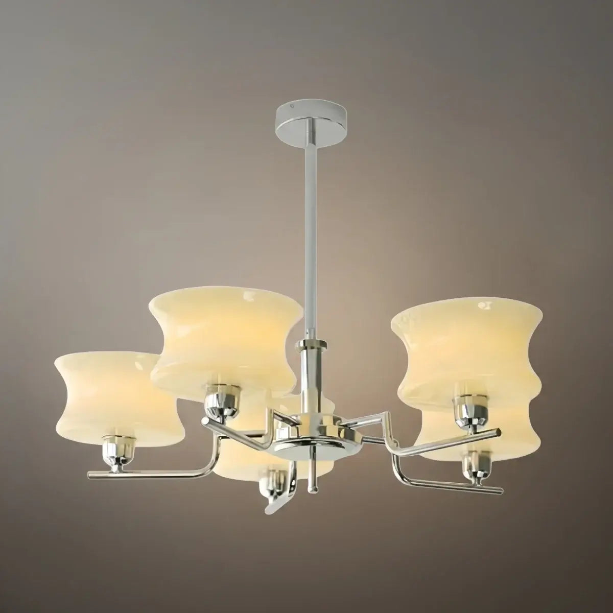 Vintage Chandelier – Gold or Chrome Glass Ceiling Light