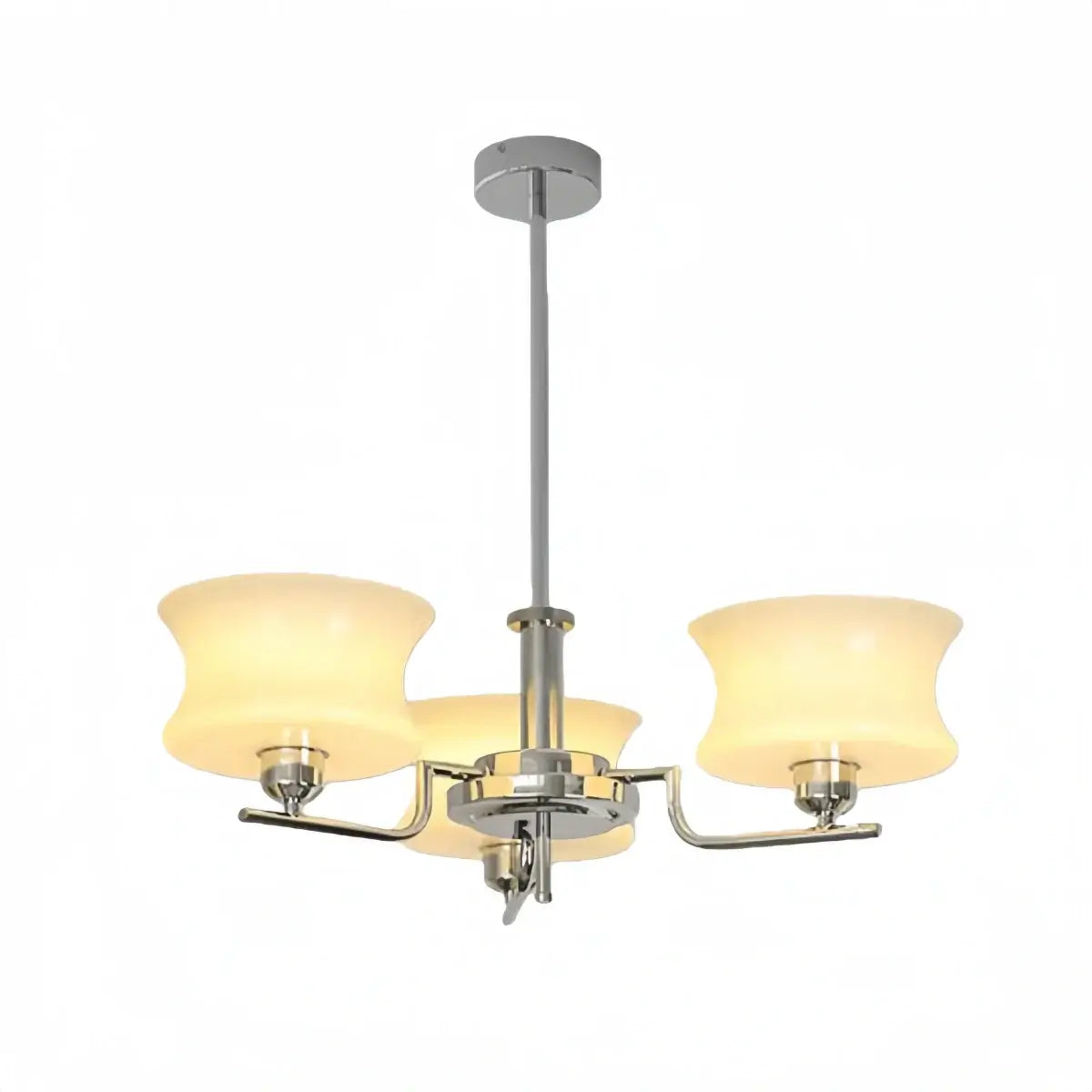 Vintage Chandelier – Gold or Chrome Glass Ceiling Light for Dining Room
