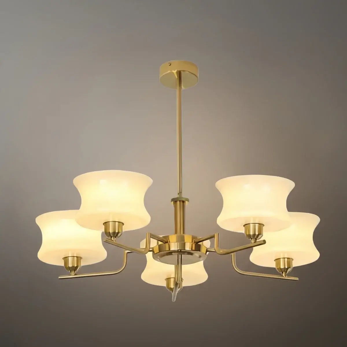 Vintage Chandelier – Gold or Chrome Glass Ceiling Light