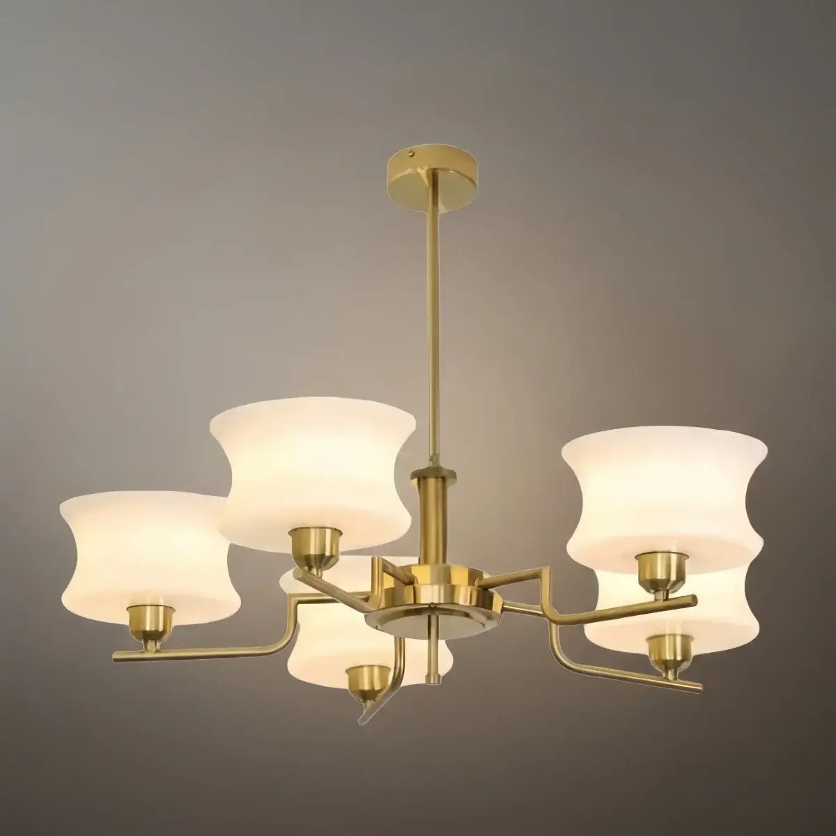 Vintage Chandelier – Gold or Chrome Glass Ceiling Light