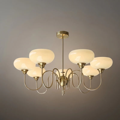 Modern Glass Chandelier – Gold or Chrome Multi-Light Ceiling Lamp