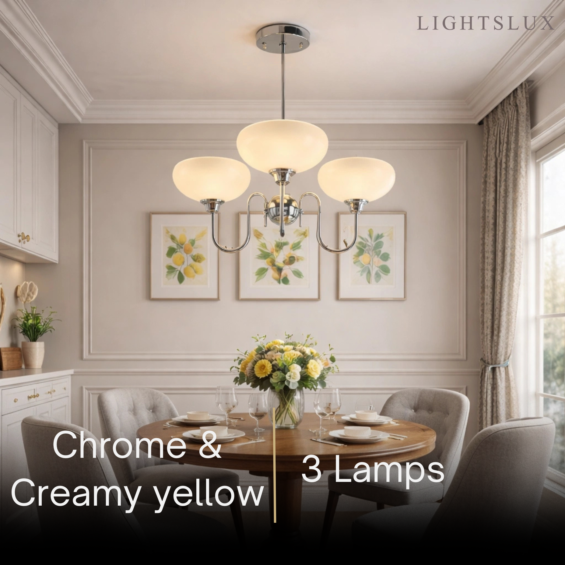 Modern Glass Chandelier – Gold or Chrome Multi-Light Ceiling Lamp