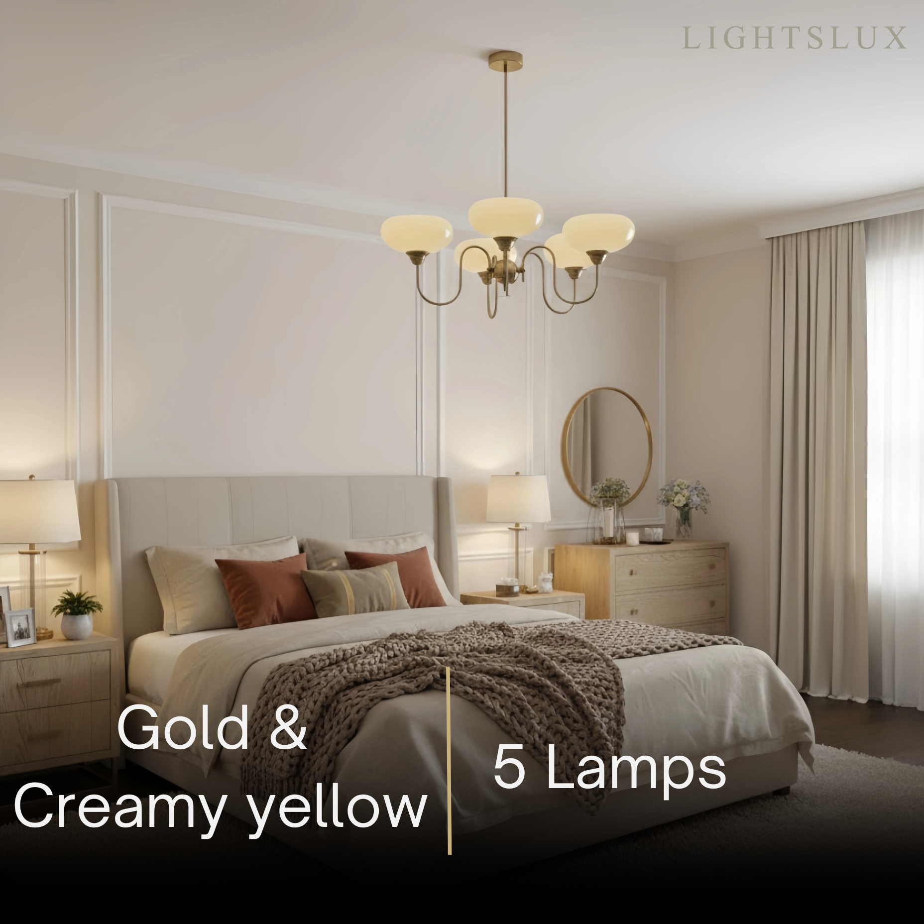 Modern Glass Chandelier – Gold or Chrome Multi-Light Ceiling Lamp