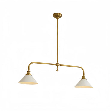 Modern Brass Pendant Light – White Ceramic Island Chandelier