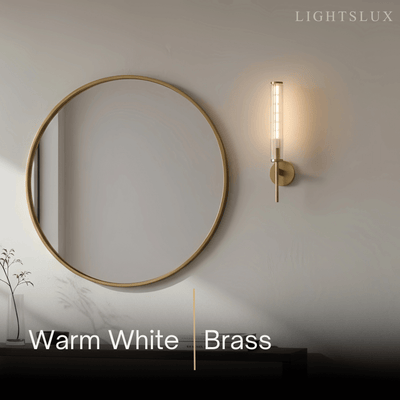 Modern Linear Wall Light – Brass and Glass LED Sconce 