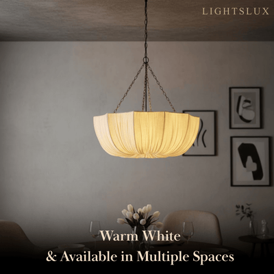 Modern Fabric Pendant Light – Black Brass Ceiling Lamp with Cotton Shade for Dining Room