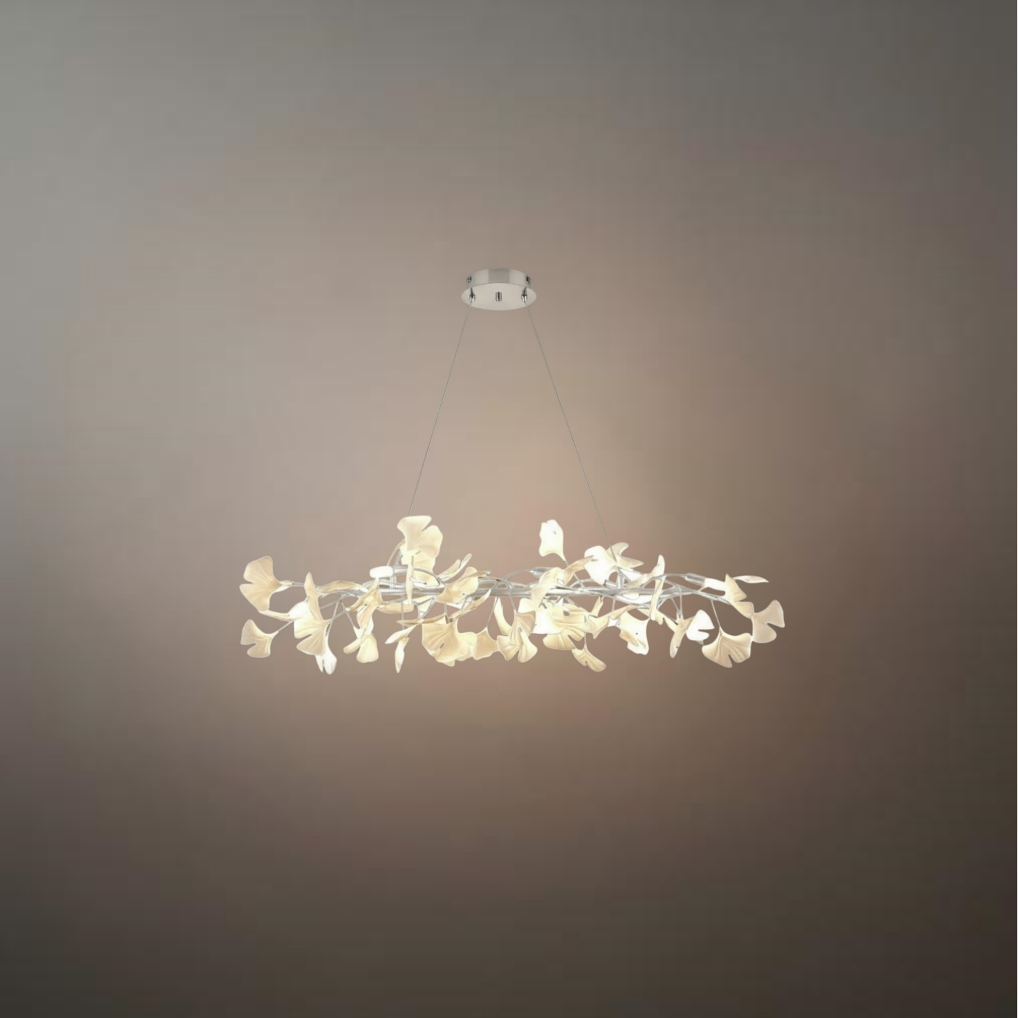 Modern Ginkgo Chandelier – Ceramic Petal Ceiling Light