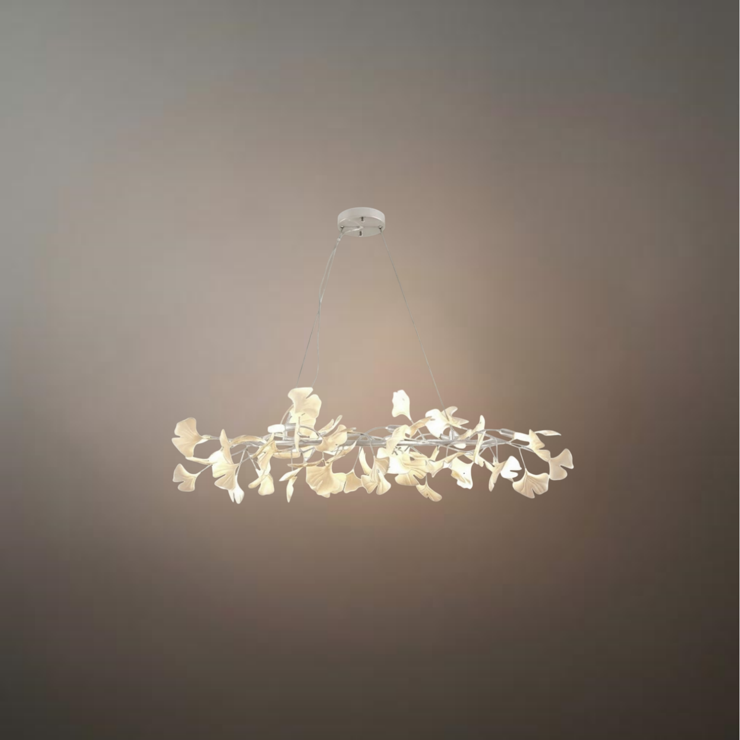 Modern Ginkgo Chandelier – Ceramic Petal Ceiling Light