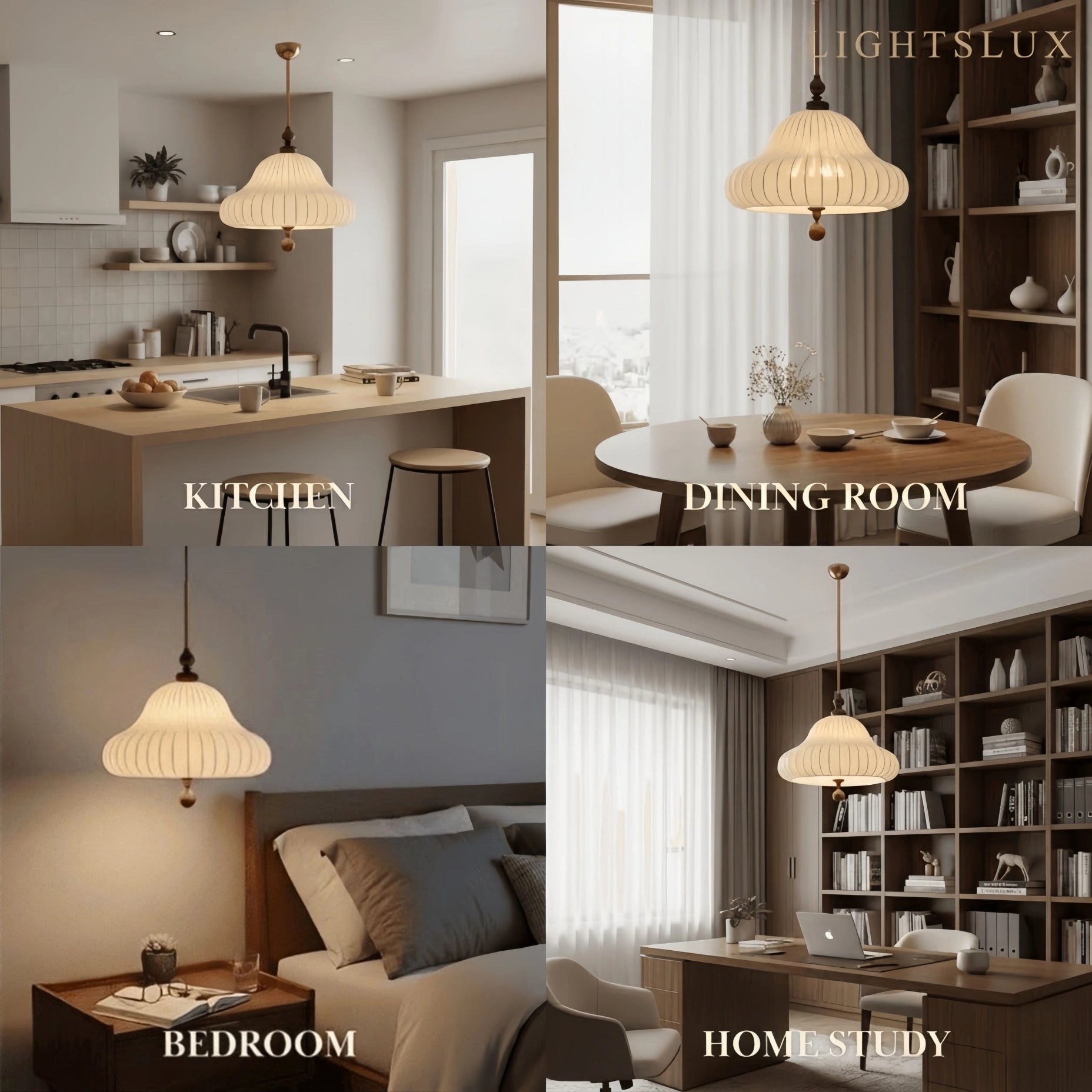 Modern Fabric Pendant Light – Sculptural Flower Ceiling Lamp