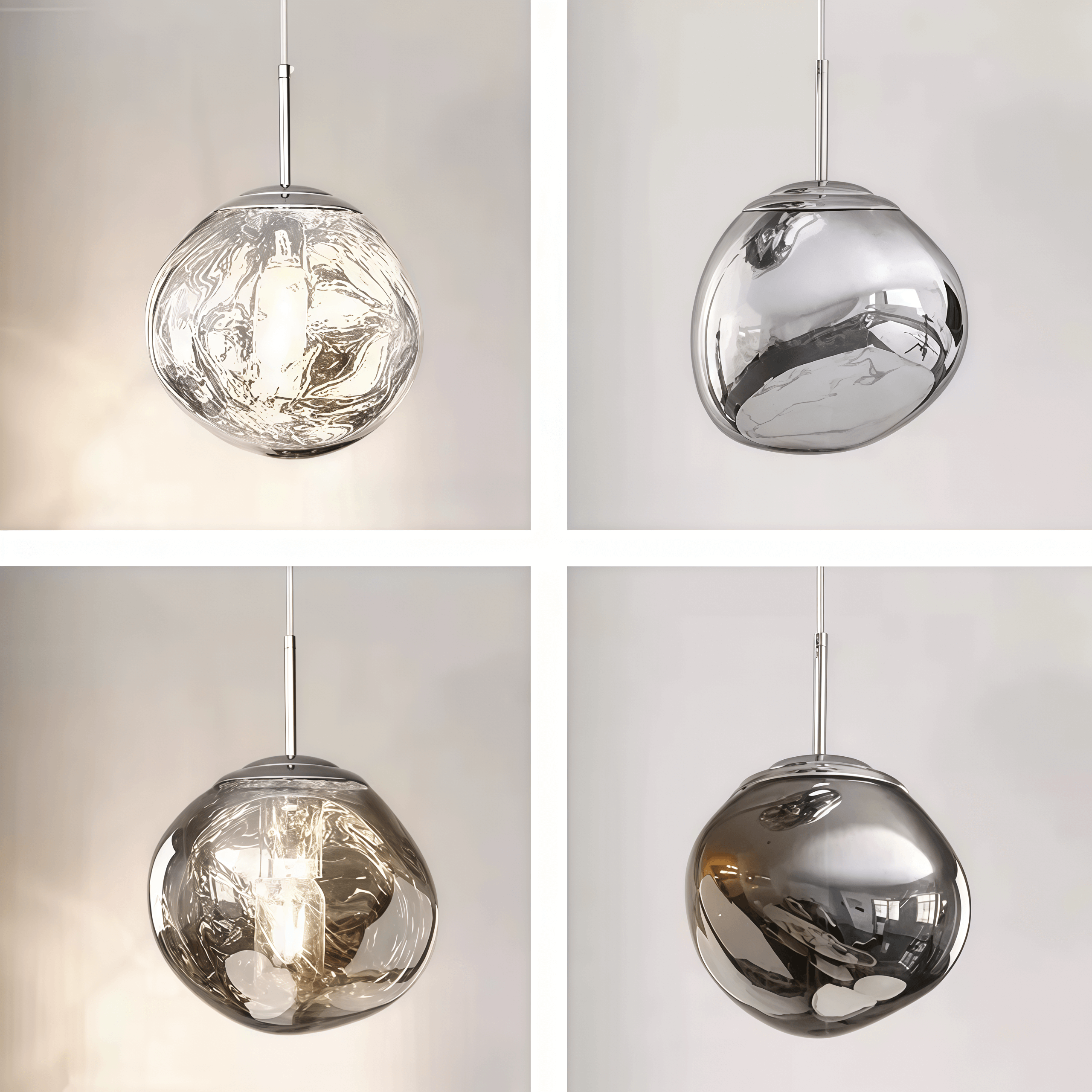 Contemporary Twisted Pendant Lamp — Mirror Finish in 4 Color