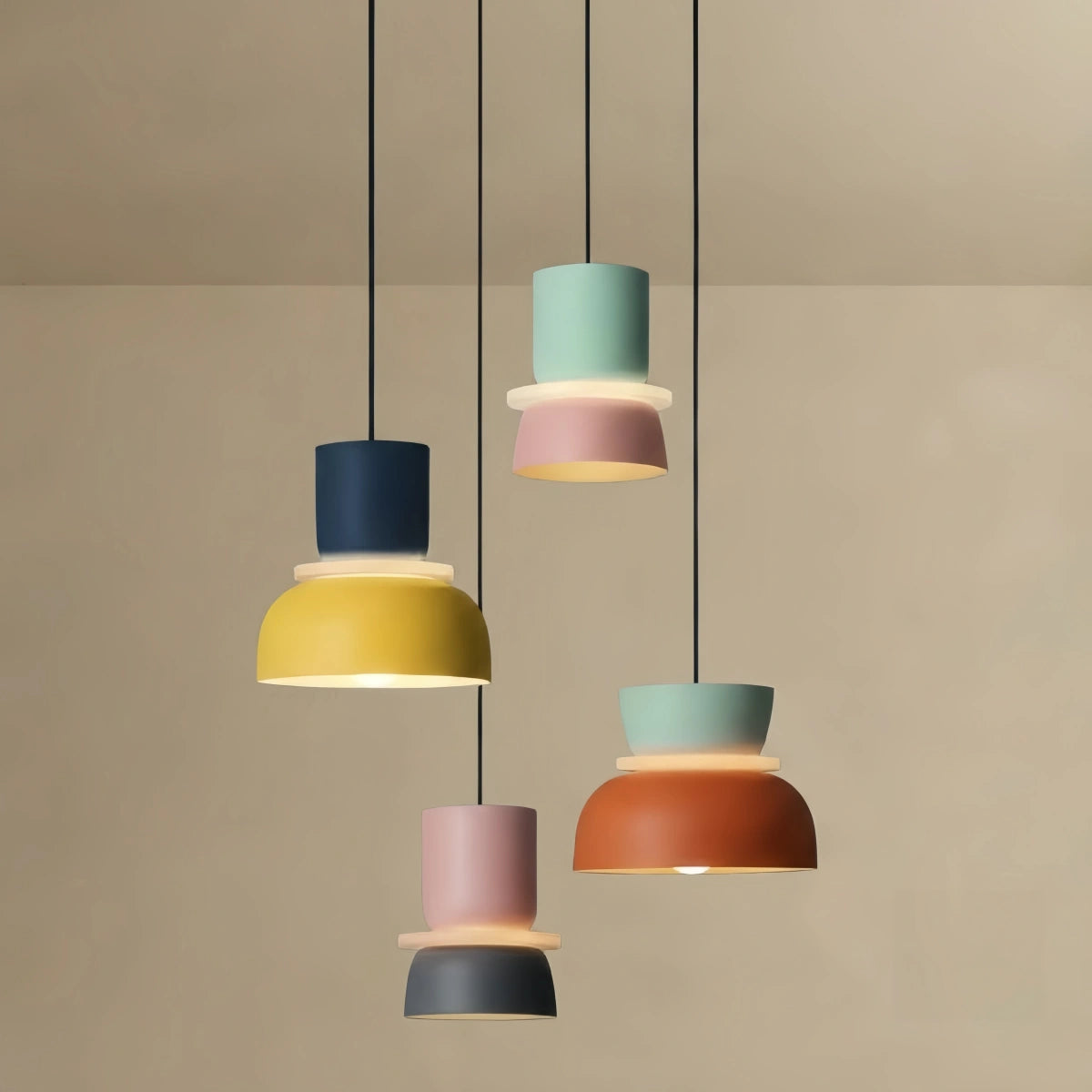 Morandia Art Deco Contrast Color Pendant Light - Metal Design for Dining Room