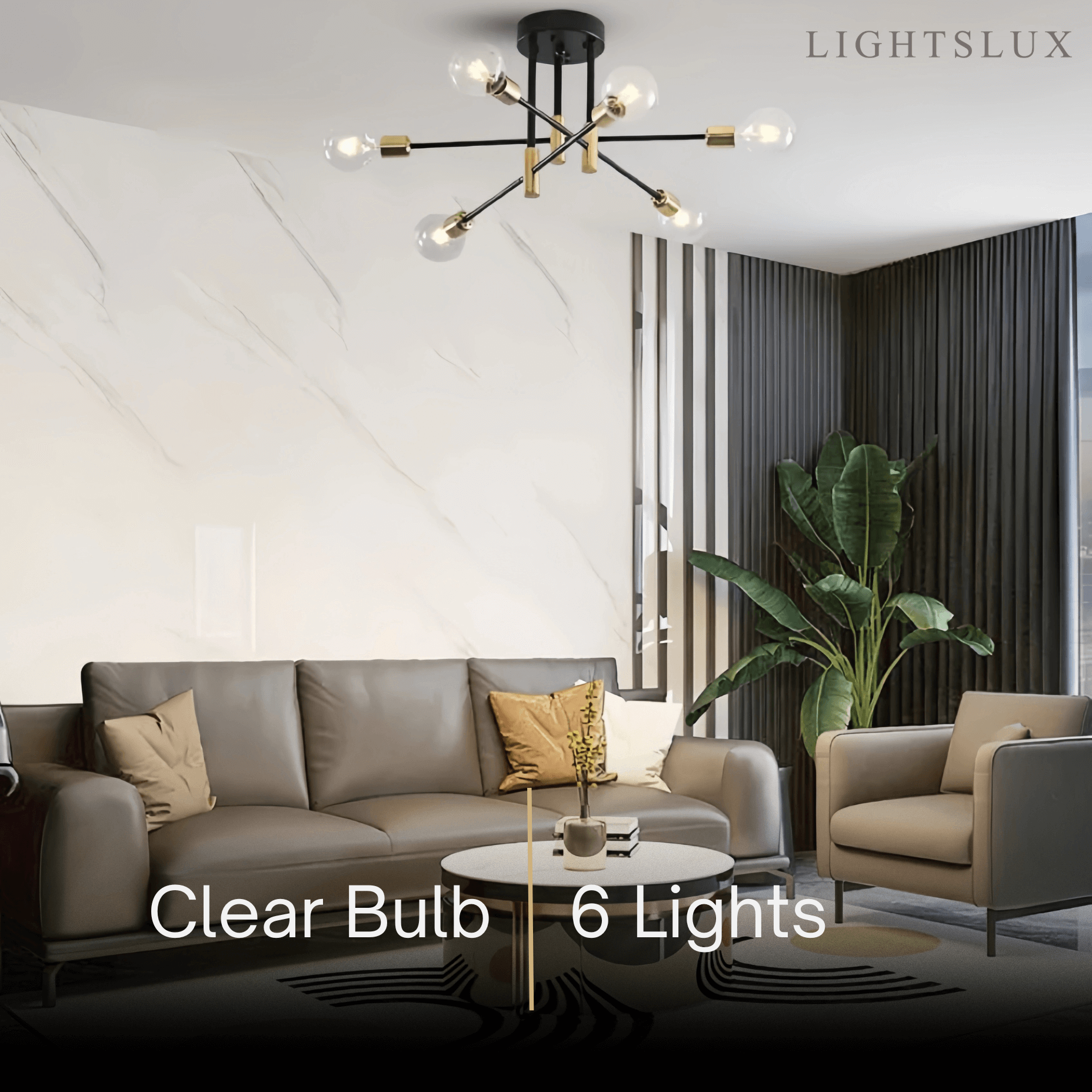 Modern Branching Chandelier 