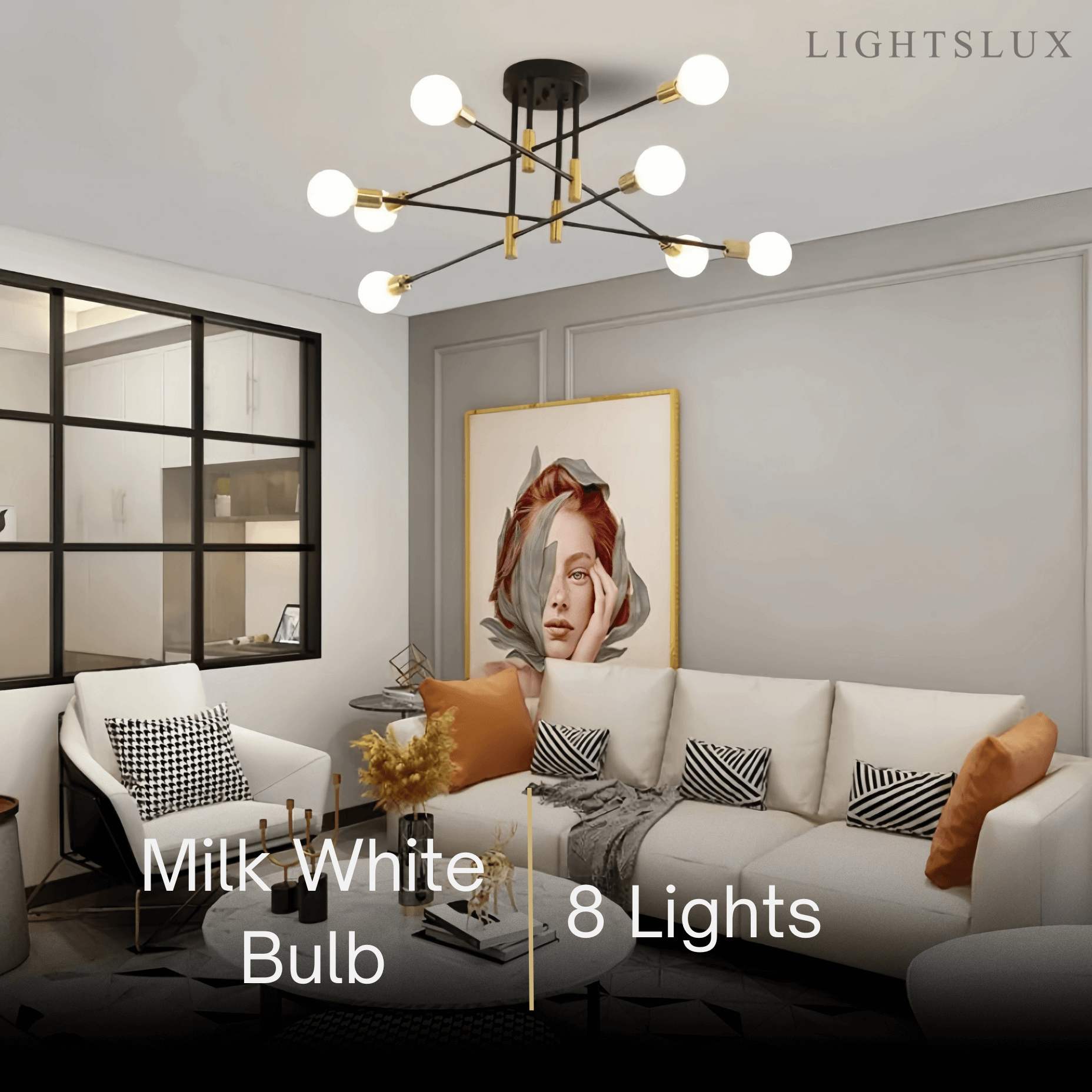 Modern Branching Chandelier 
