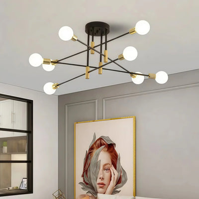 Modern Branching Chandelier 