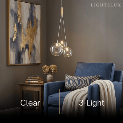 Designer Bubble Pendant Light — Clear Glass