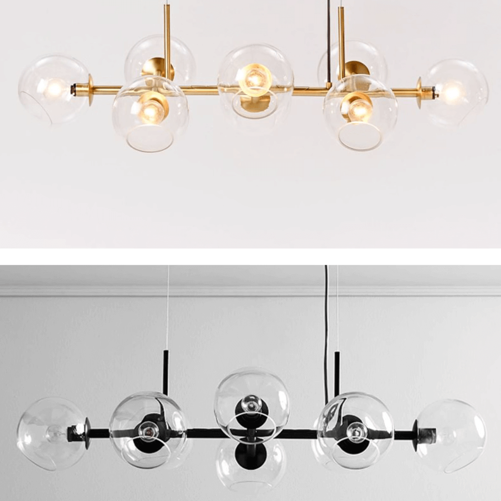 Modern Chandelier - Black/Gold Metal 