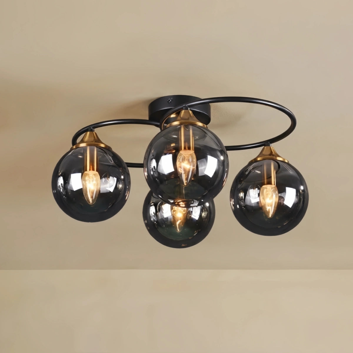 Nebula Modern Bubble Ceiling Light - Metal/Glass for Living Room