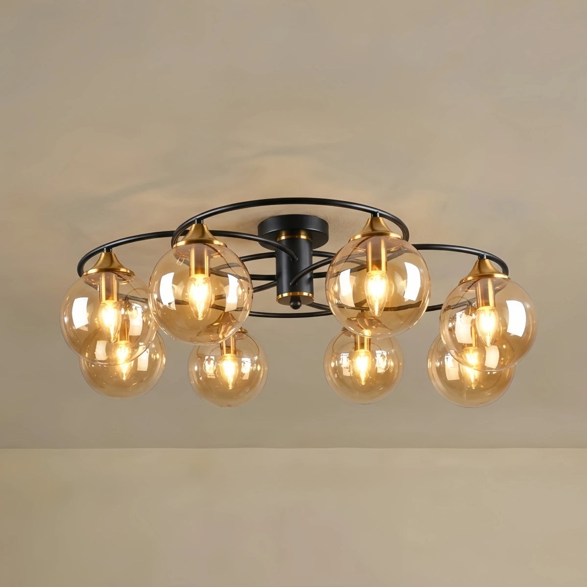 Modern Bubble Ceiling Light - Metal/Glass for Living Room