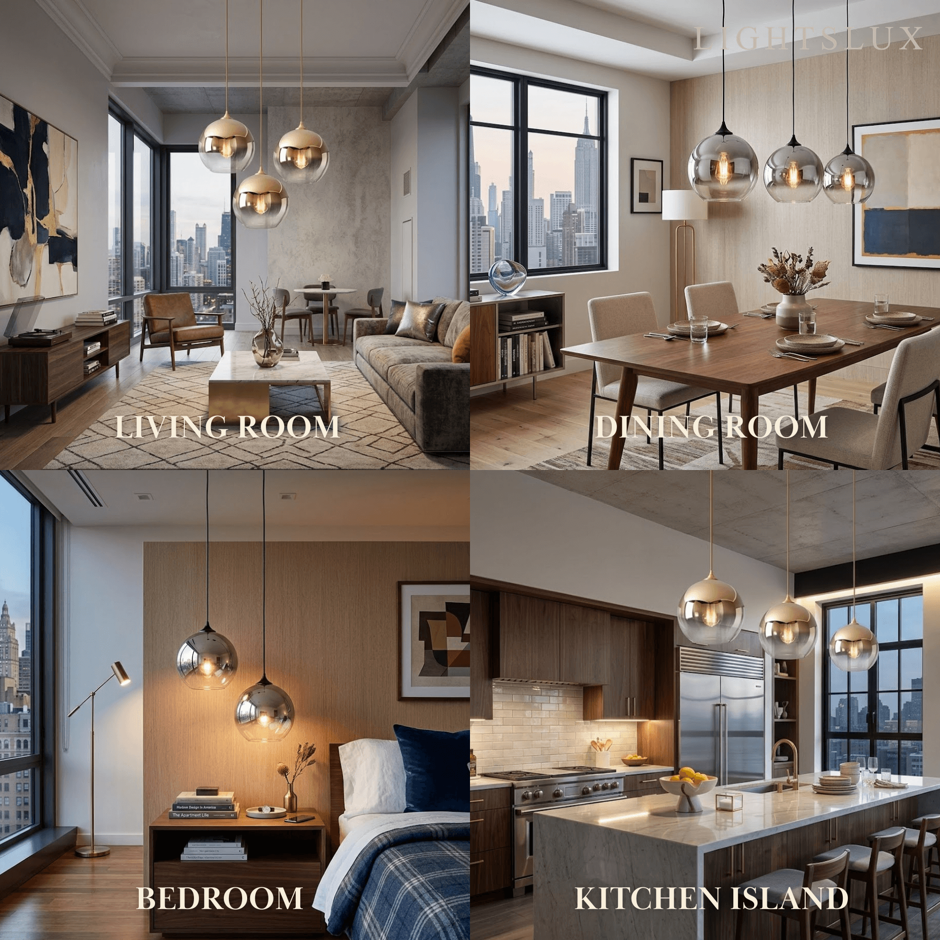 Excelis Modern Glass Globe Pendant Light – Gold/Silver LED Lamp for Dining Room