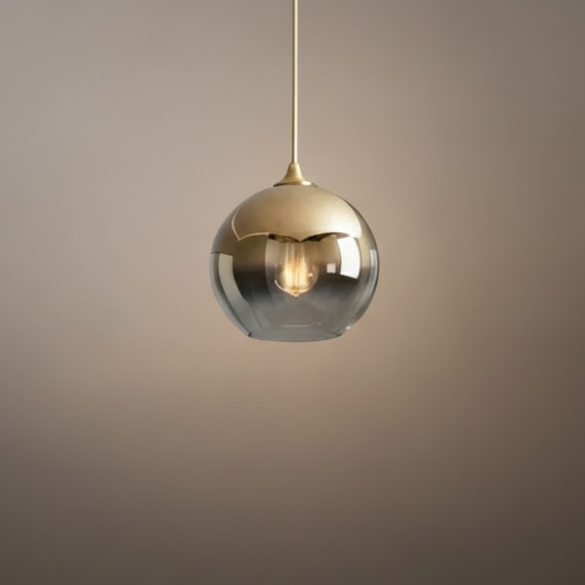 Excelis Modern Glass Globe Pendant Light – Gold/Silver LED Lamp for Dining Room