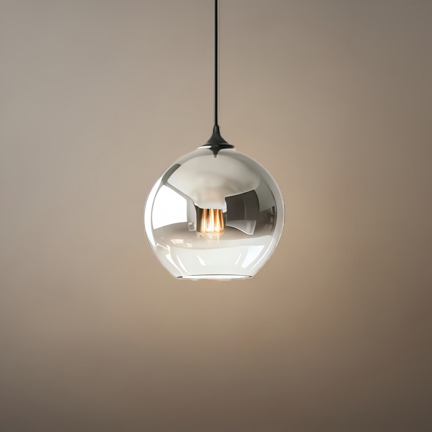 Excelis Modern Glass Globe Pendant Light – Gold/Silver LED Lamp for Dining Room