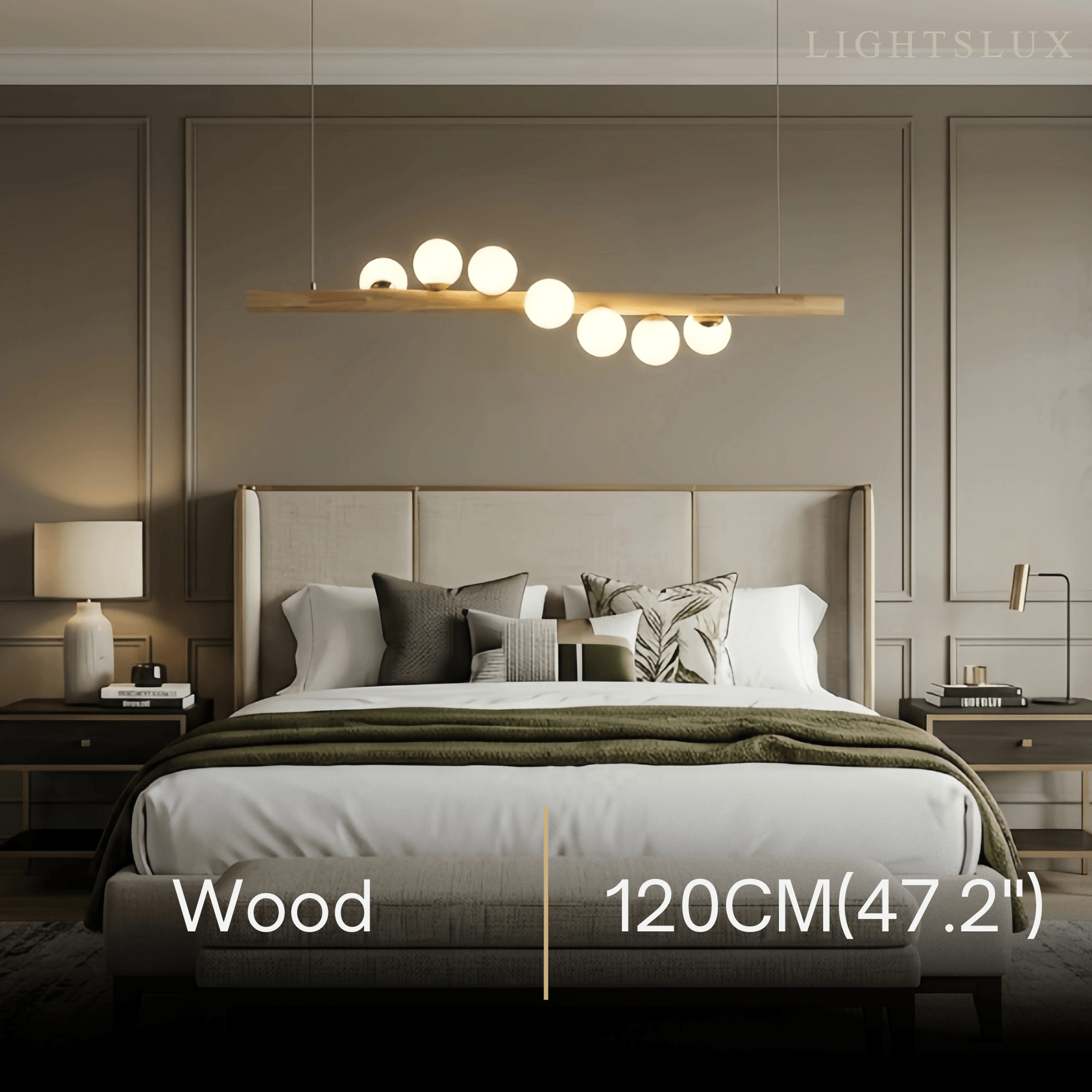 Nebula Modern Linear Pendant Light - Walnut