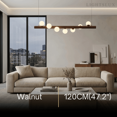 Nebula Modern Linear Pendant Light - Walnut