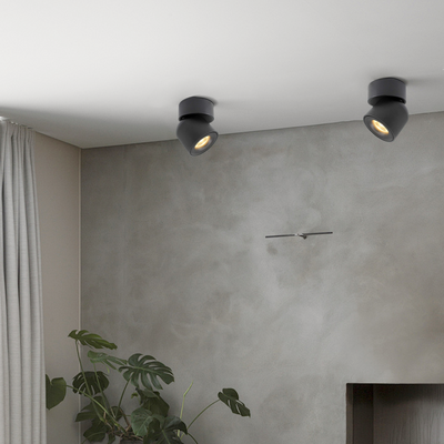 Modern Cylindrical Ceiling Light Black