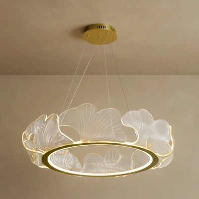 Excelis Modern Metal/Acrylic Chandelier - Petal Shaped Gold for Living Room