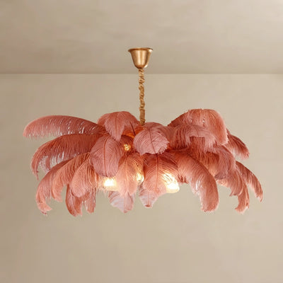 Morandia Art Deco Pendant Light — 8-Color Brass/Feather 