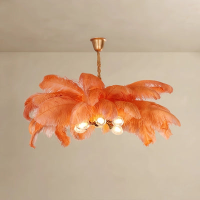Morandia Art Deco Pendant Light — 8-Color Brass/Feather