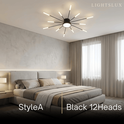 Nebula Modern Firework Ceiling Light –  Gold/Black for Bedroom Dining Room Living Room