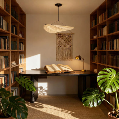 Art Deco White Pendant Light for Study Room