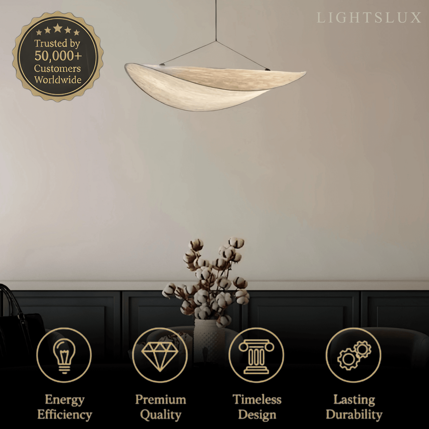 Art Deco White Pendant Light